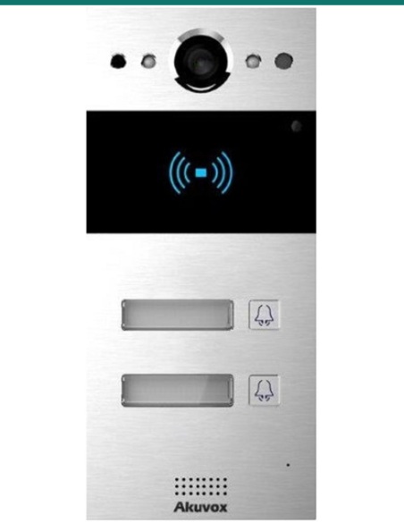 Akuvox SIP Intercom With Two 2 Buttons Video & Card Reader — AK-R20B2BONWALL