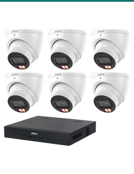 Dahua 8MP Dual Light 4K Kit — 6× HDW3867EM-S-IL-ANZ + 8CH NVR4108HS-8P-AI/ANZ