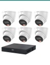 Dahua 8MP Dual Light 4K Kit — 6× HDW3867EM-S-IL-ANZ + 8CH NVR4108HS-8P-AI/ANZ — kit layout. Product shot may differ from the act