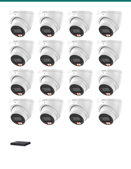 Dahua 8MP Dual Light 4K Kit — 16× HDW3867EM-S-IL-ANZ + 16CH NVR4216-16P-AI/ANZ