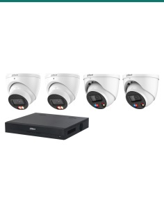 Dahua 8MP Dual Light + TiOC 4K Kit — 2× HDW3867EM + 2× HDW3849H + 8CH NVR — kit layout. Product shot may differ from the actual 