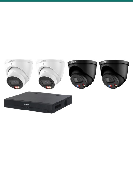 Dahua 8MP Dual Light + Black TiOC 4K Kit — 2× HDW3867EM + 2× HDW3849H-BLK + 8CH NVR
