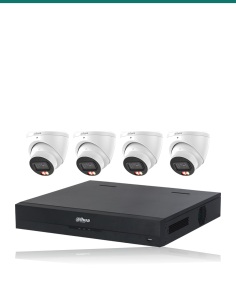 Dahua 4× HDW3867EM-S-IL-ANZ + 4CH NVR kit. Product shot may differ from the actual product.
