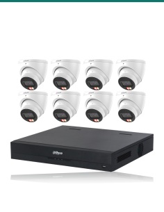 Dahua 8× HDW3867EM-S-IL-ANZ + 8CH NVR kit. Product shot may differ from the actual product.