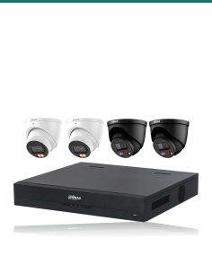 Dahua 2× HDW3867EM + 2× black TiOC + 8CH NVR kit. Product shot may differ from the actual product.