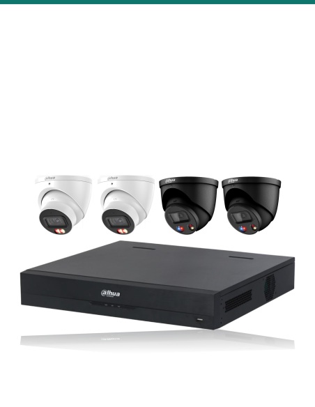 Dahua 8MP Dual Light + Black TiOC 4K Kit — 2× HDW3867EM + 2× HDW3849H-BLK + 8CH NVR