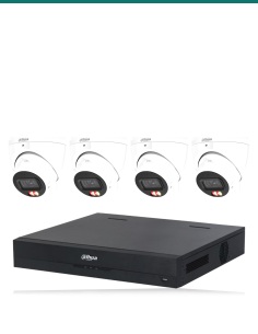 Dahua 4× HDW3867EM-S-IL-ANZ + 4CH NVR kit. Product shot may differ from the actual product.