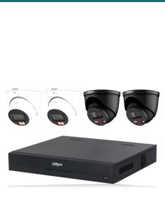 Dahua 2× HDW3867EM + 2× black TiOC + 8CH NVR kit. Product shot may differ from the actual product.