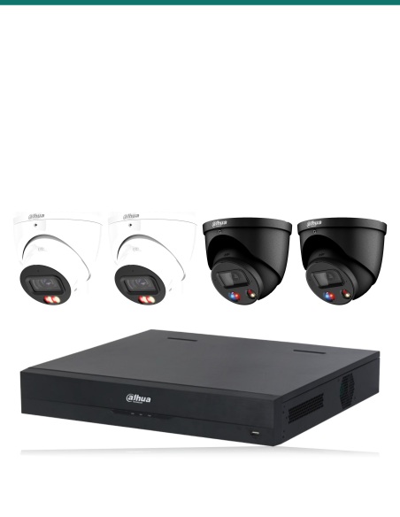 Dahua 8MP Dual Light + Black TiOC 4K Kit — 2× HDW3867EM + 2× HDW3849H-BLK + 8CH NVR