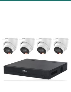 Dahua 4× HDW3867EM-S-IL-ANZ + 4CH NVR kit. Product shot may differ from the actual product.