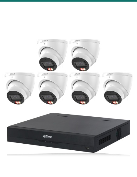 Dahua 6× HDW3867EM-S-IL-ANZ + 8CH NVR kit. Product shot may differ from the actual product.