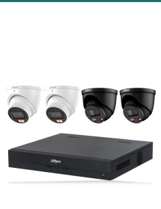 Dahua 2× HDW3867EM + 2× black TiOC + 8CH NVR kit. Product shot may differ from the actual product.