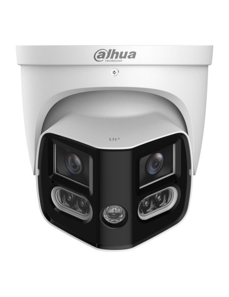 Dahua DH-IPC-PDW3859-A180-AS-PV-ANZ white front view, dual 2.8 mm lenses