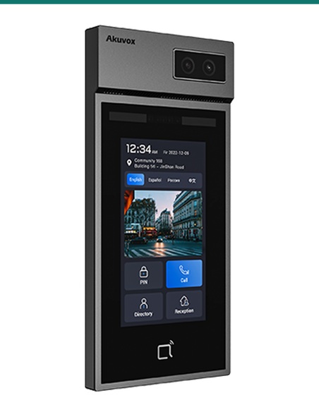Akuvox S535 door phone — left three-quarter view Akuvox S535 door phone — left three-quarter view