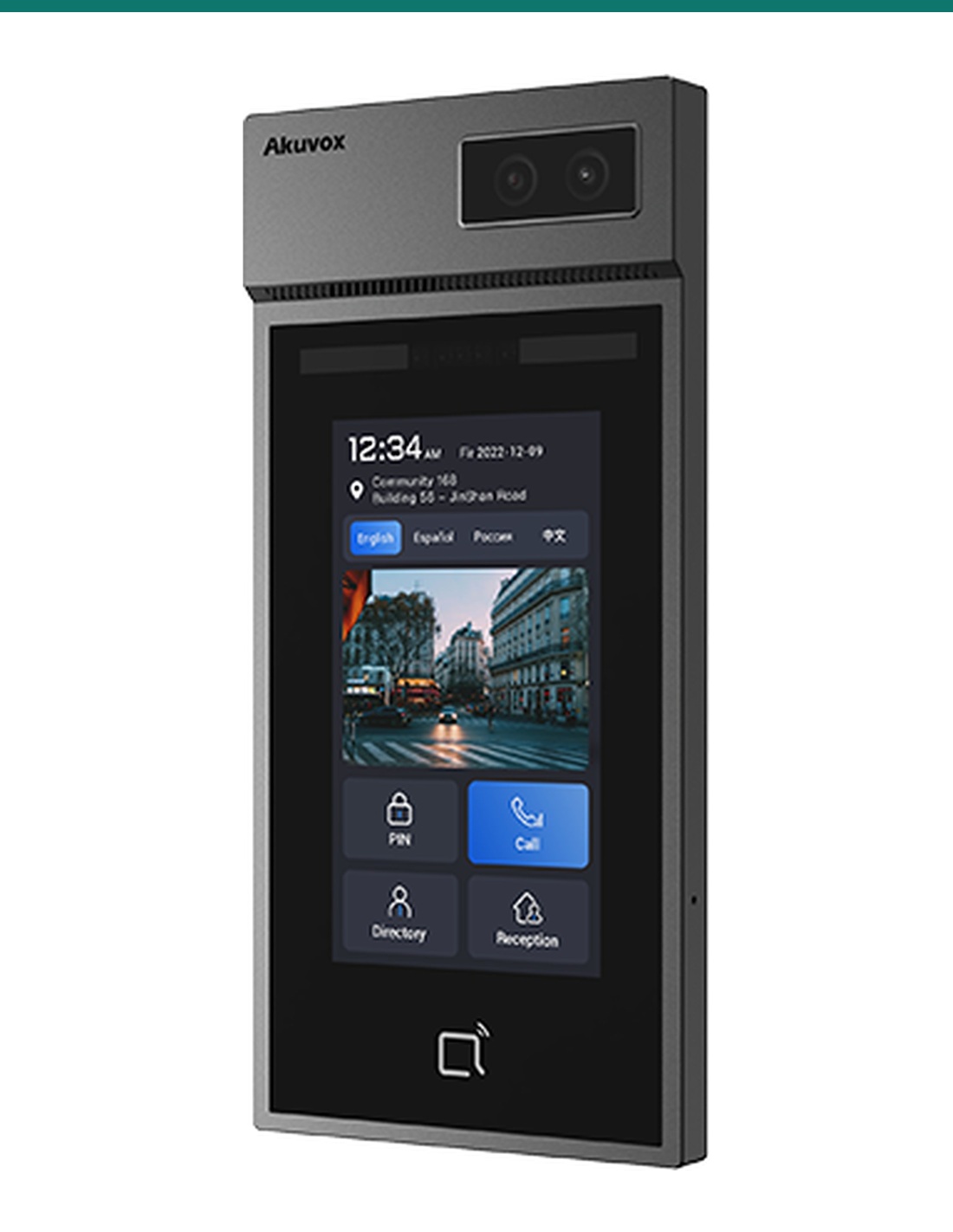 Akuvox S535 door phone — right three-quarter view