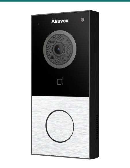 Akuvox E12S-2 2-wire video doorbell — left three-quarter view
