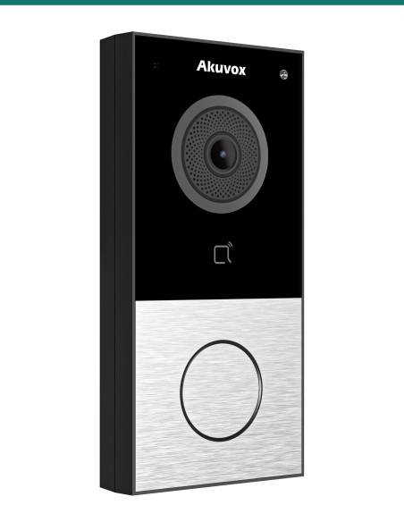 Akuvox E12S-2 2-wire video doorbell — right three-quarter view