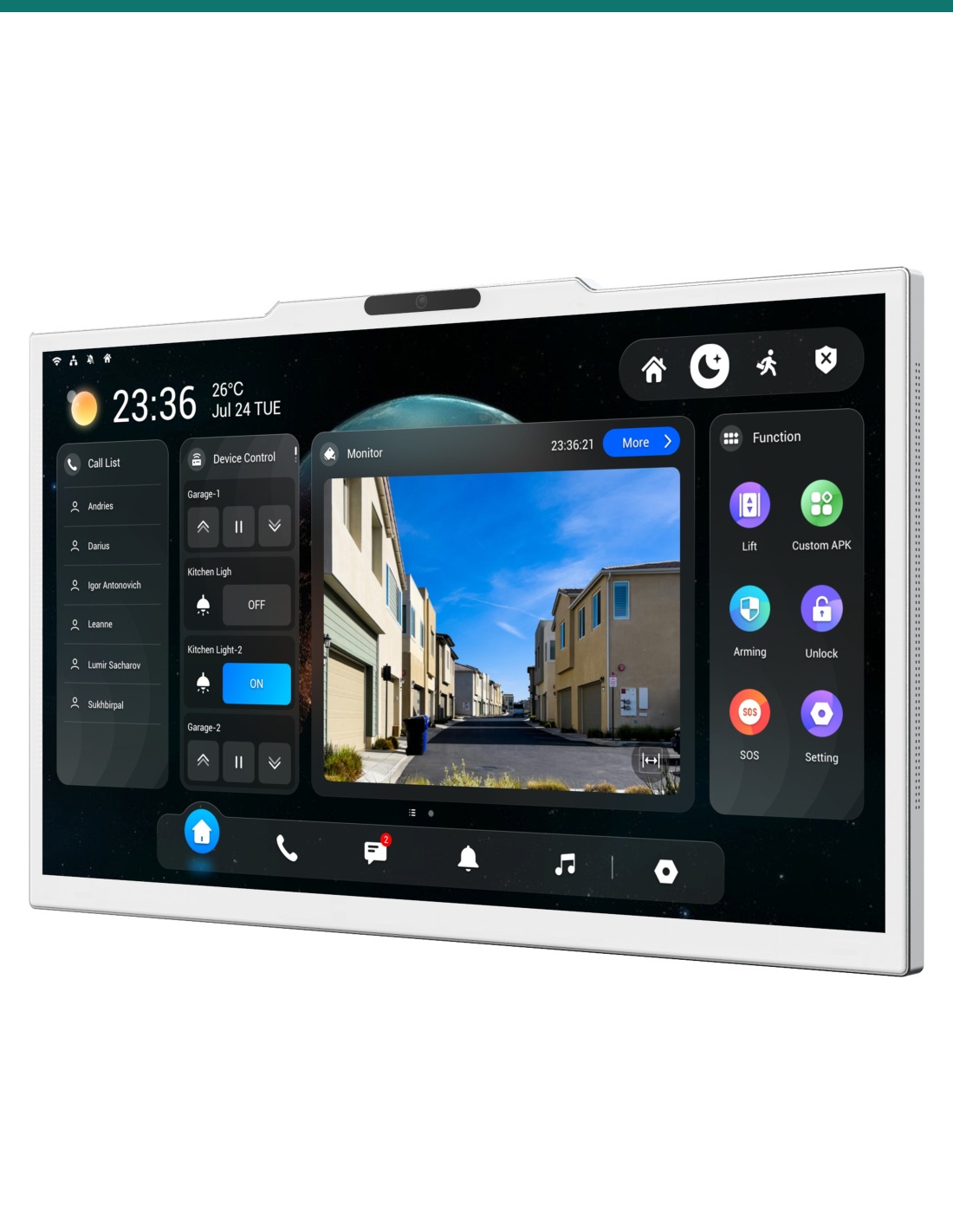 Akuvox X937A 15.6-inch indoor monitor — right three-quarter view