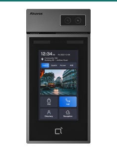 Akuvox S535 with fingerprint module — front, fingerprint module fitted 2