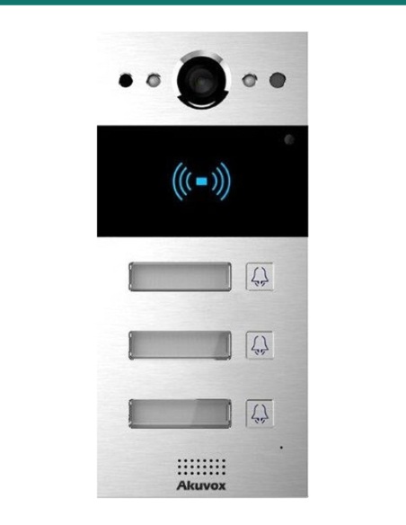 Akuvox R20B 3-button silver SIP video door phone — front