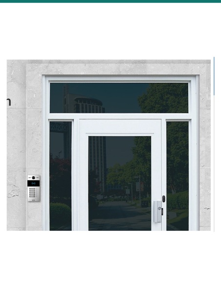 Akuvox R20B door phone mounted beside a narrow entry door