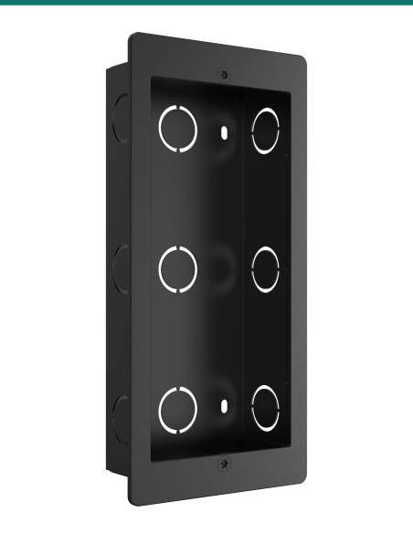 Akuvox R20K / R25K black in-wall installation kit — left three-quarter view