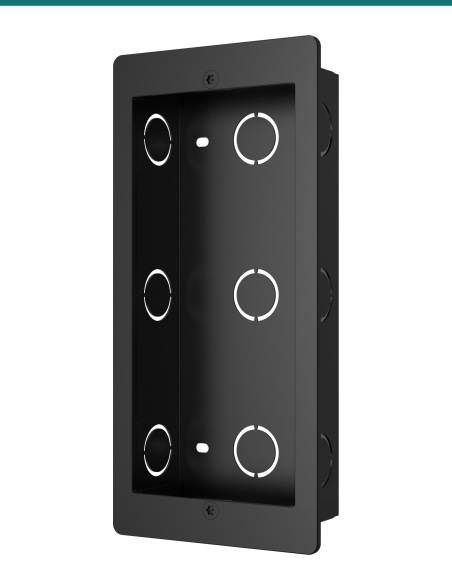 Akuvox R20K / R25K black in-wall installation kit — right three-quarter view