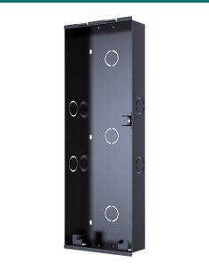 Akuvox X915 black in-wall mounting box — right three-quarter view