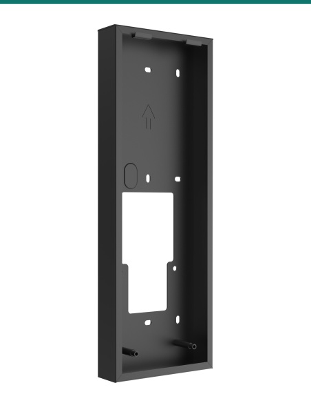 Akuvox S532 black on-wall mounting box — left three-quarter view Akuvox S532 black on-wall mounting box — left three-quarter view