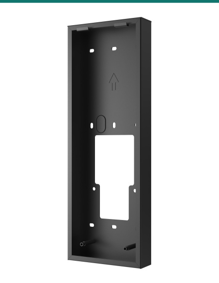 Akuvox S532 black on-wall mounting box — right three-quarter view Akuvox S532 black on-wall mounting box — right three-quarter view
