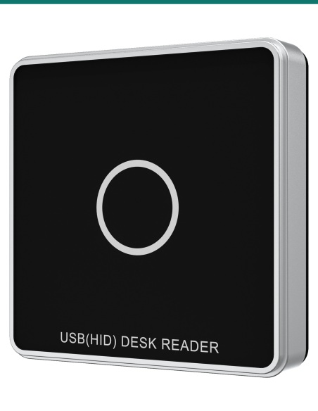 Akuvox ACR-CID12 UHF desktop enrolment reader — right three-quarter view