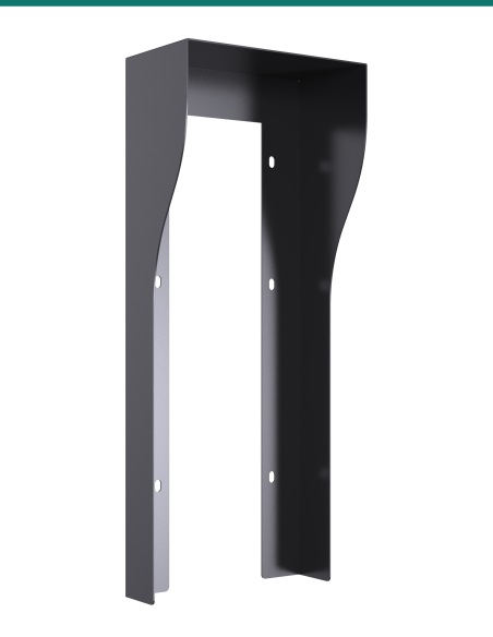 Akuvox R29 black on-wall rain hood — left three-quarter view
