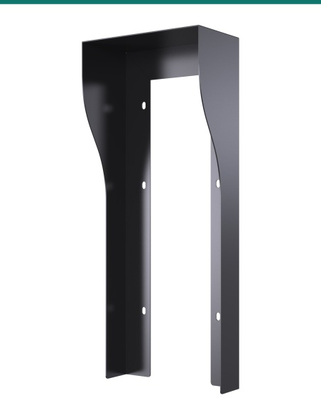 Akuvox R29 black on-wall rain hood — right three-quarter view