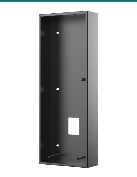Akuvox X915 black thick on-wall mounting box — right three-quarter view