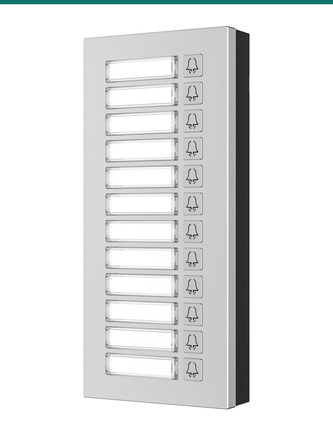 Akuvox MD12 12-button expansion module — right three-quarter view