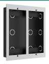 Akuvox two-unit in-wall box — left three-quarter view