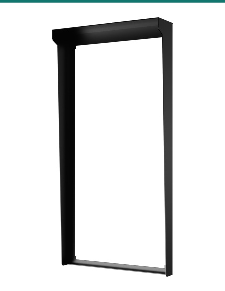 Akuvox S539 black in-wall rain hood — right three-quarter view