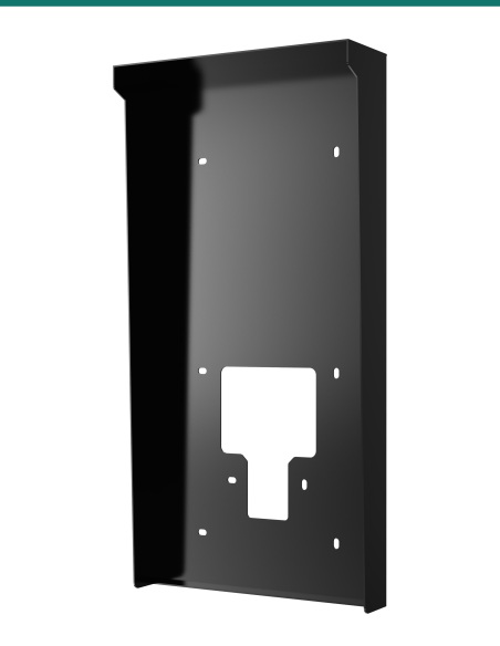 Akuvox S539 black on-wall rain hood — right three-quarter view