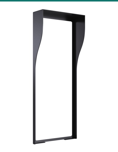 Akuvox R29 black in-wall rain hood — left three-quarter view