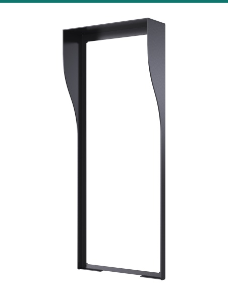 Akuvox R29 black in-wall rain hood — right three-quarter view