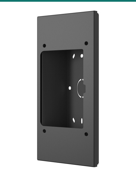 Akuvox R20K / R25K black rotatable angle bracket — left three-quarter view