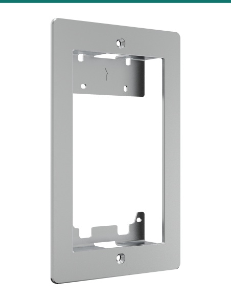 Akuvox R20A / R25A silver in-wall installation kit — decoration panel, left view Akuvox R20A / R25A silver in-wall installation kit — decoration panel, left view