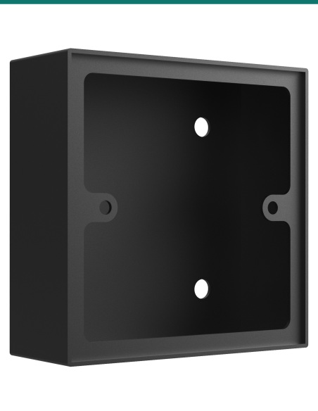 Akuvox A01 / A02 / A03 black on-wall mounting box — left three-quarter view