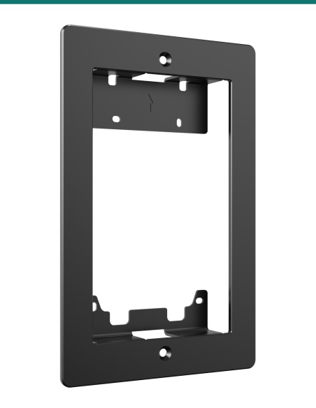 Akuvox R20A / R25A black in-wall installation kit — decoration panel, left view