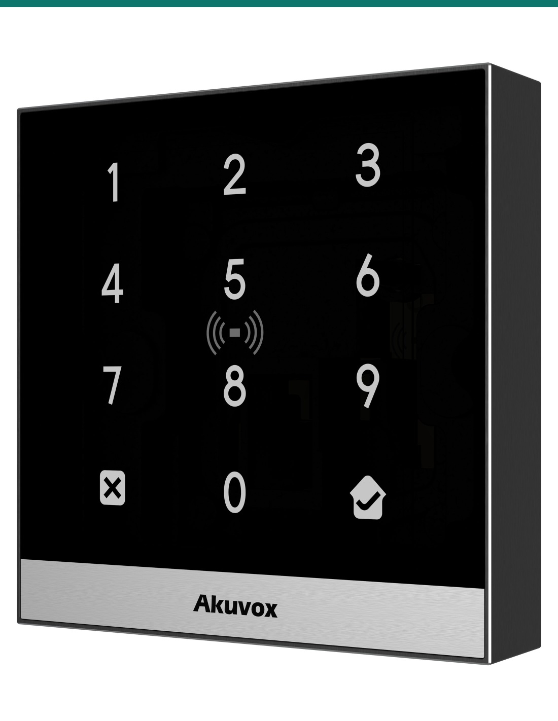Akuvox A02S keypad access control terminal — right three-quarter view