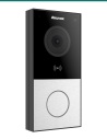 Akuvox E12S silver video doorbell — left three-quarter view
