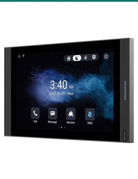 Akuvox S567G grey indoor monitor — right three-quarter view