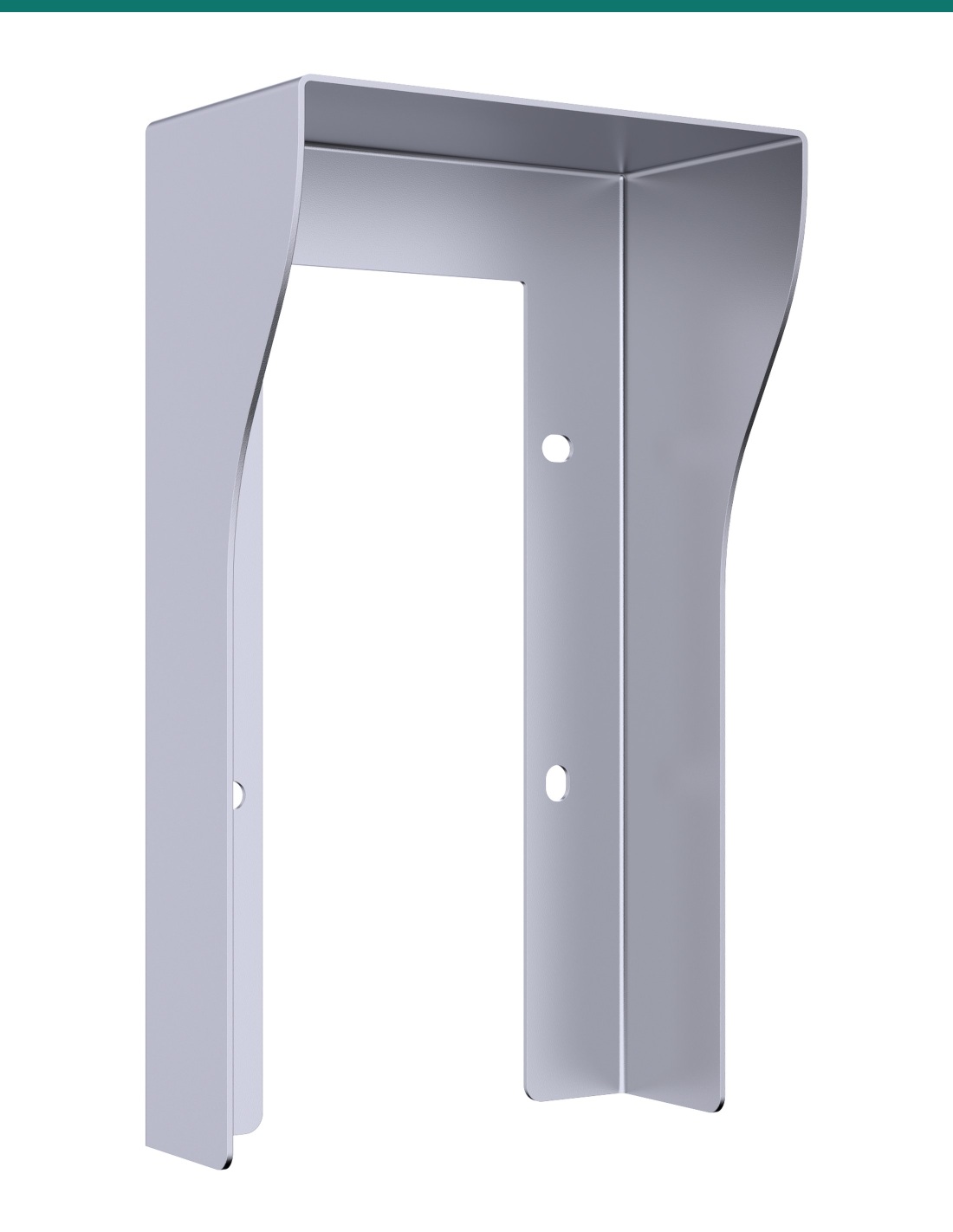 Akuvox R20A / R25A silver on-wall rain hood — left three-quarter view