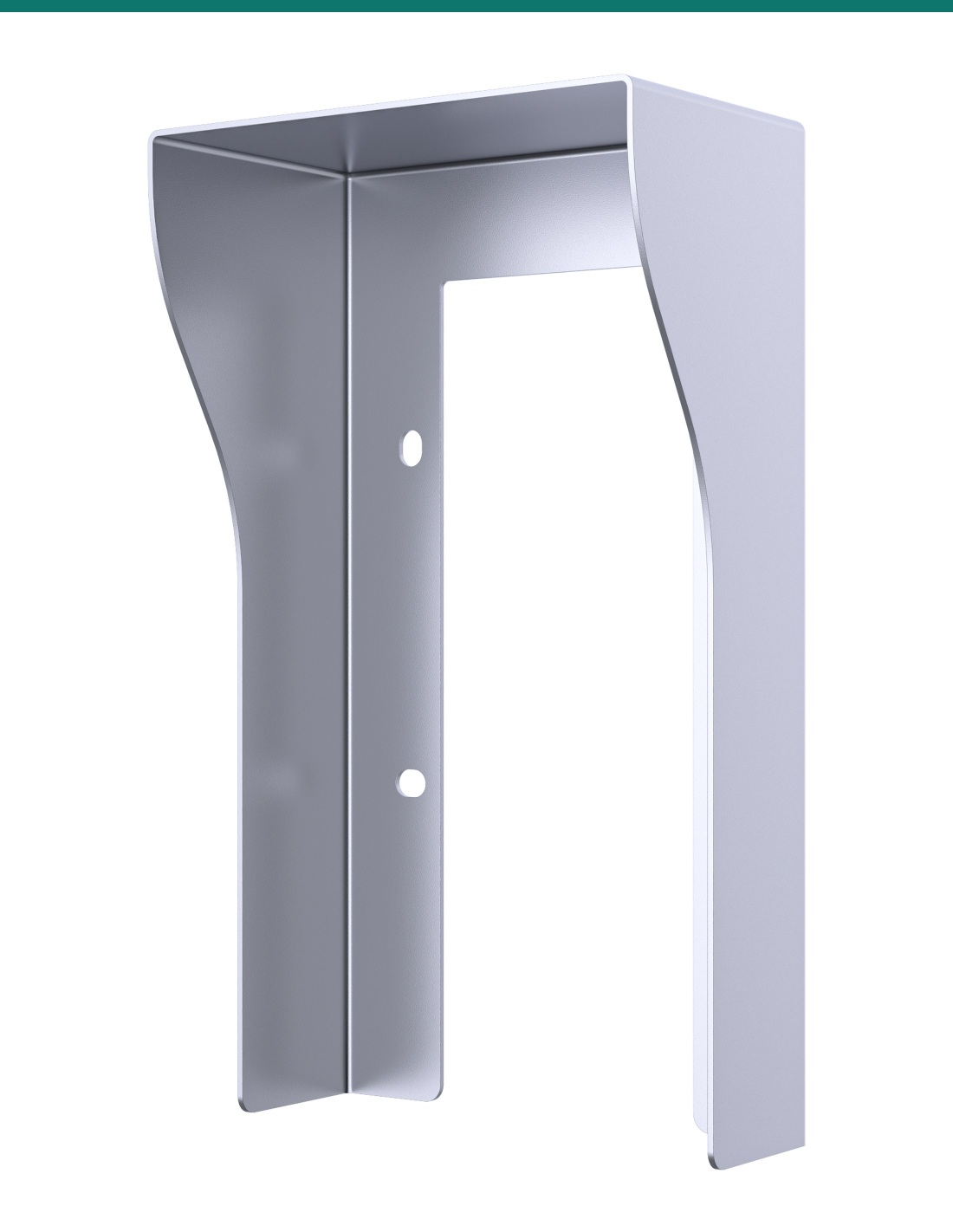 Akuvox R20A / R25A silver on-wall rain hood — right three-quarter view
