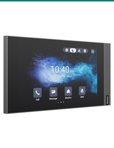 Akuvox S562W grey Wi-Fi indoor monitor — left three-quarter view
